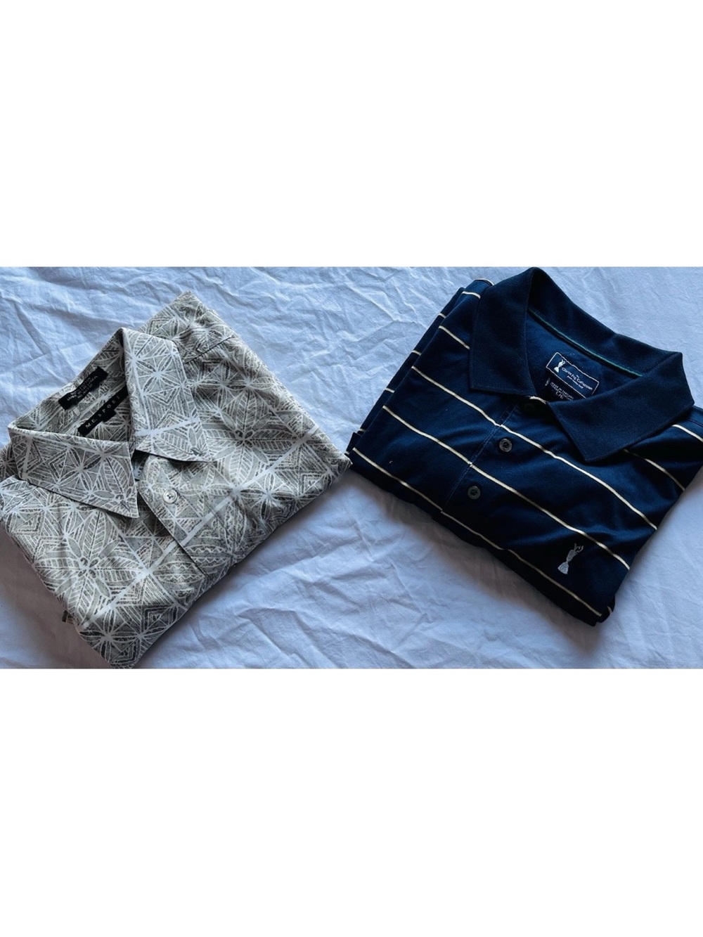2 Men’s Tops both 100% Cotton. Polo and Button down